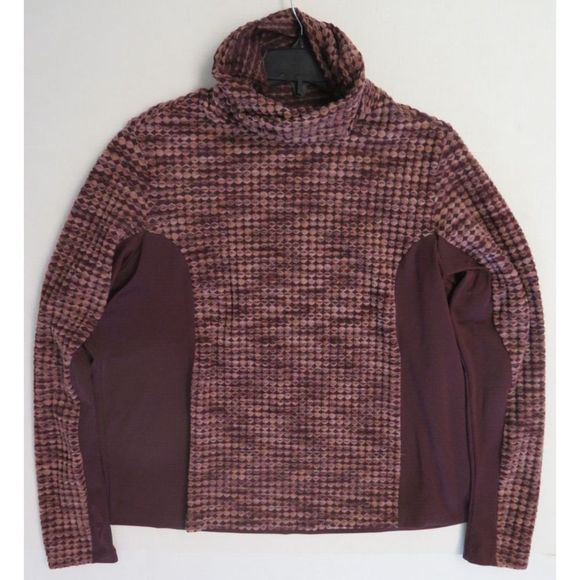 Nike Pro AR1909 652 Women's Plus Sz 2X Burgundy/Brown Hyperwarm Turtleneck Shirt - Picture 4 of 8